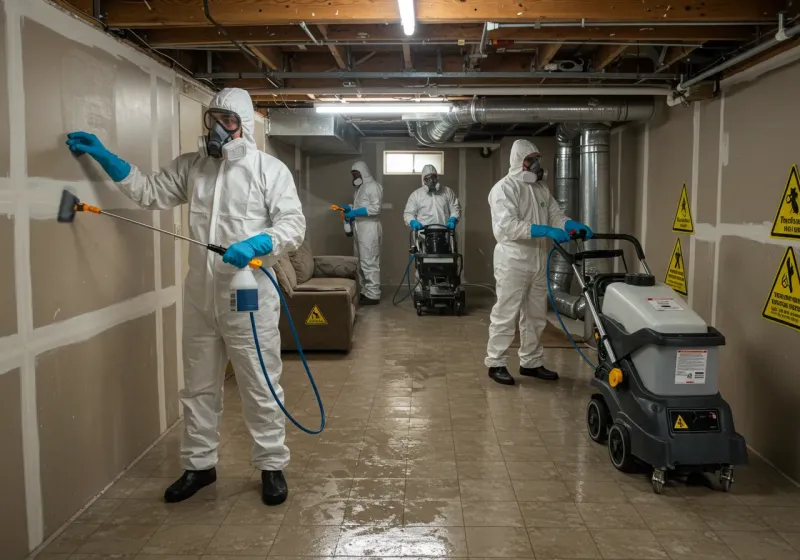 Basement Moisture Removal and Structural Drying process in Haleiwa, HI